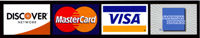 A group of four credit cards with logos.